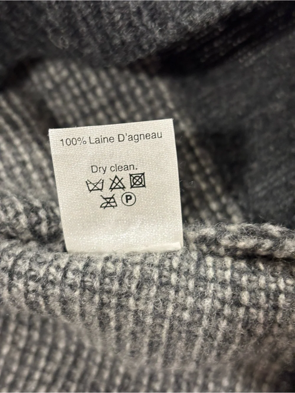 J.Crew 100% Lambswool Crewneck Sweater Gray Charcoal Contrast V Detail Men’s XL